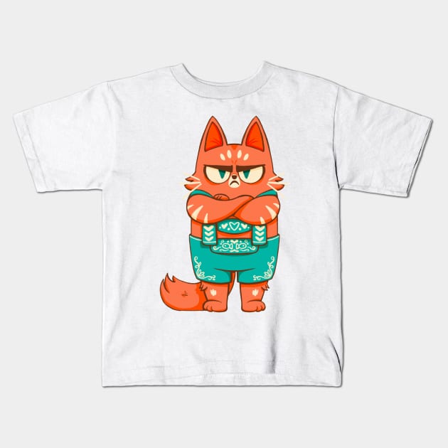 Angry Cat Kids T-Shirt by Twkirky